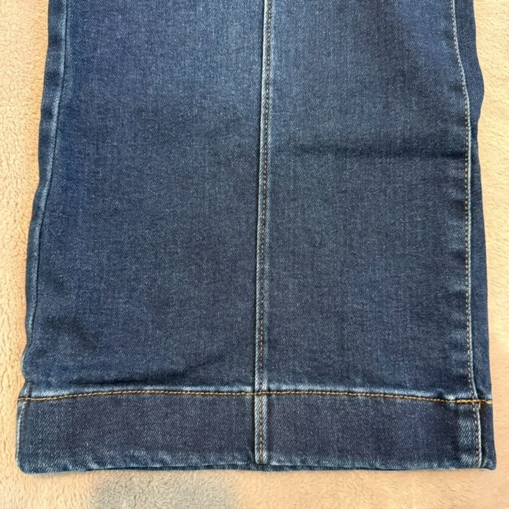 Lauren Conrad Dark Wash Wide Leg Denim Trousers Size 12 Stretchy Women’s - Picture 4 of 11
